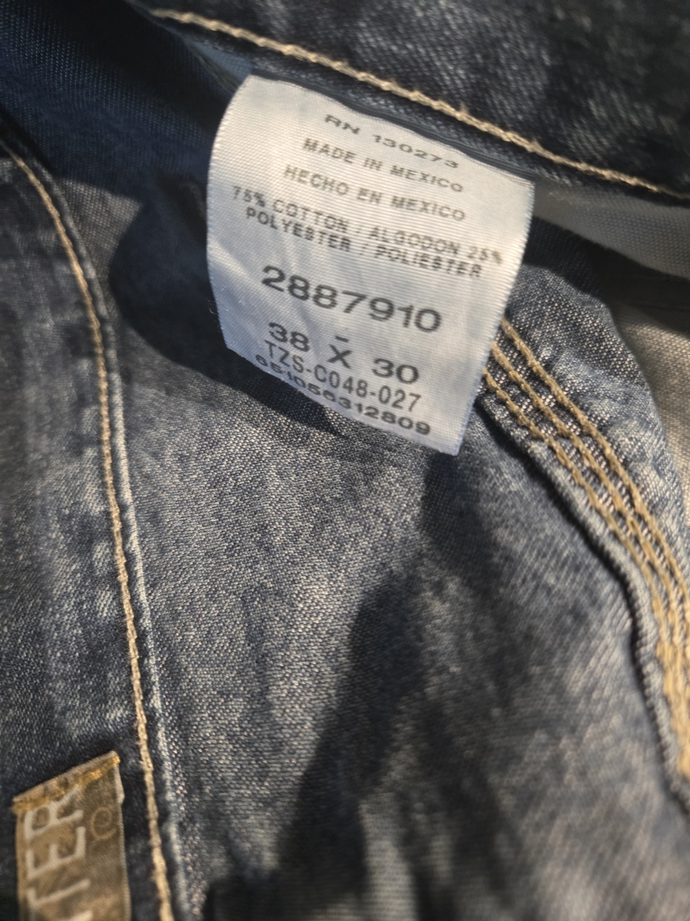 Lee Men's 38w X 30 L Blue Denim Jeans - Picture 7 of 8